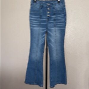 High-Waist Blue Flare Women’s Jeans - size 10